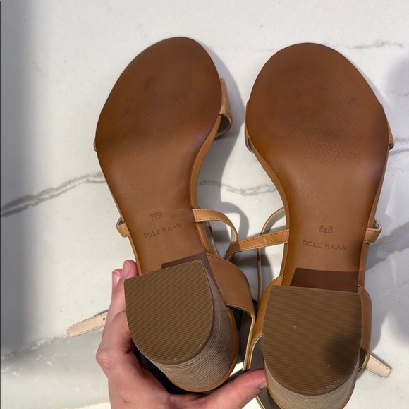 The perfect summer shoe! Tan Strappy Block Heel Sandals - Picture 6 of 8